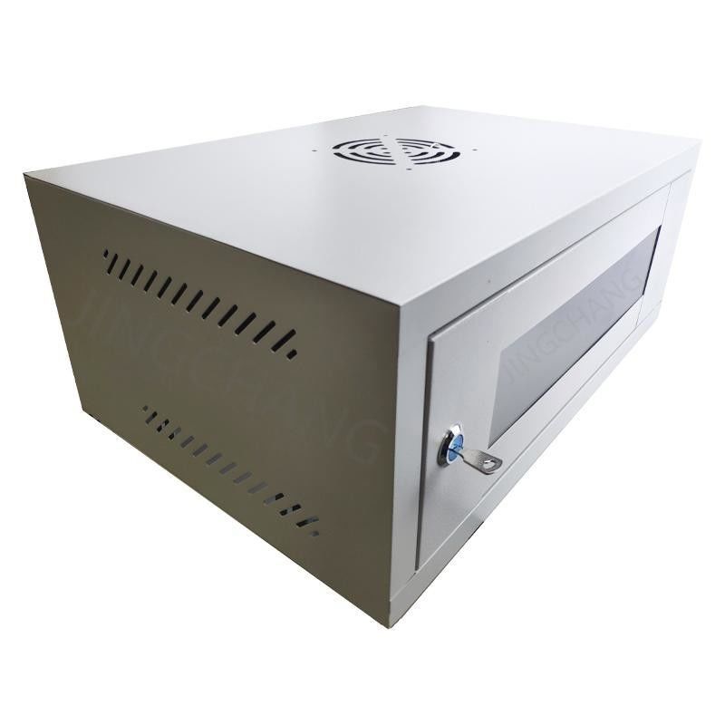 2U Server Rack Enclosure, Wall Mount Network Cabinet com porta de vidro e fechaduras