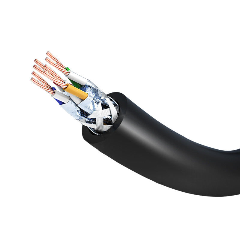 1M estável preto 2M 3M 5M 10M 24AWG 4 emparelha o cabo de remendo Cat7
