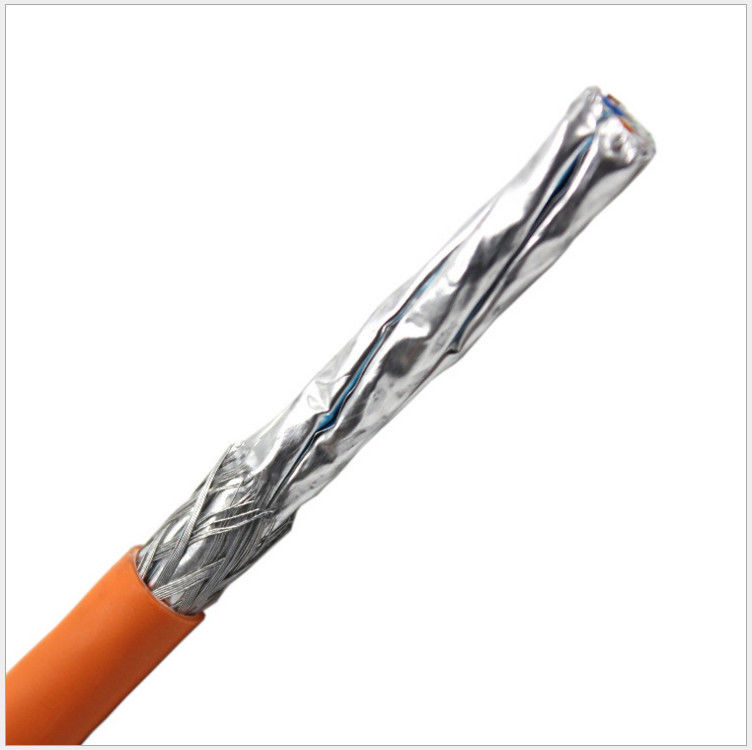 Cabo da isolação SFTP Cat6a do PVC do HDPE do condutor de Al Foil 0.58mm, cabo dos ethernet Cat6a