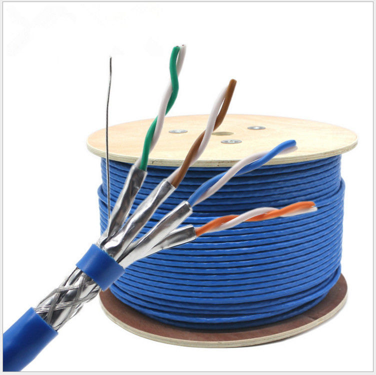 23awg protegido 305m 0.58mm CAT7 de cobre desencapado LAN Cable, cabo da rede do gato 7