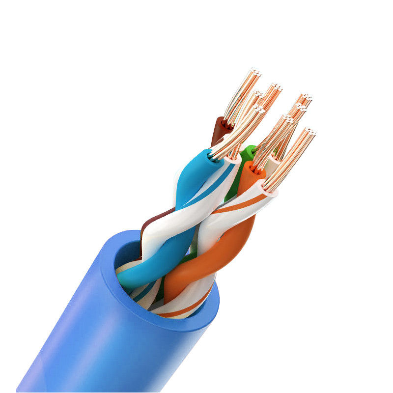 Cabo de remendo dos condutores Cat5e do PVC 8 do protetor de UTP, cabo externo 50m de Cat5e