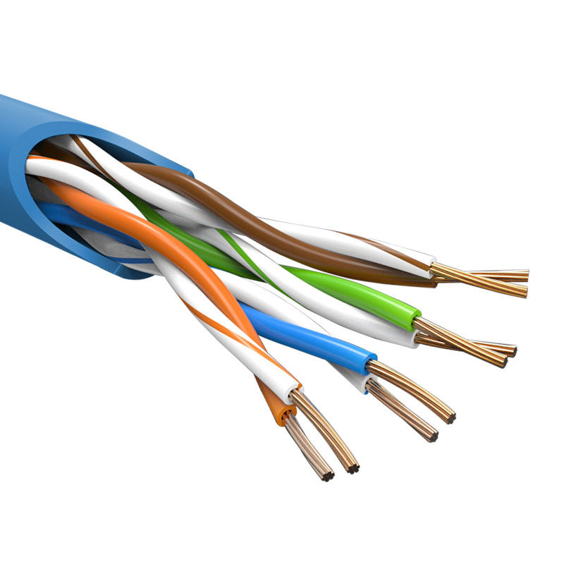 Cabo de remendo dos condutores Cat5e do PVC 8 do protetor de UTP, cabo externo 50m de Cat5e
