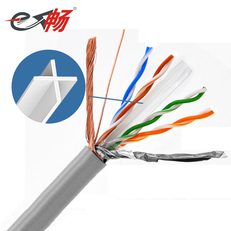 Cat6 Rj45 SFTP protegeu o cabo ethernet, cabo exterior do remendo Cat6 para a telecomunicação