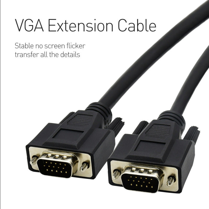 O ouro chapeou o cabo de alta velocidade do monitor de VGA para a tela de monitor do projetor