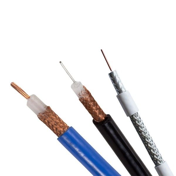 A tevê coaxial de RG6 RG7 RG213 RG11 RF RG58 cabografa a cor preta