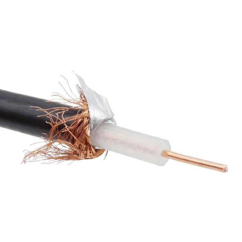 A tevê coaxial de RG6 RG7 RG213 RG11 RF RG58 cabografa a cor preta