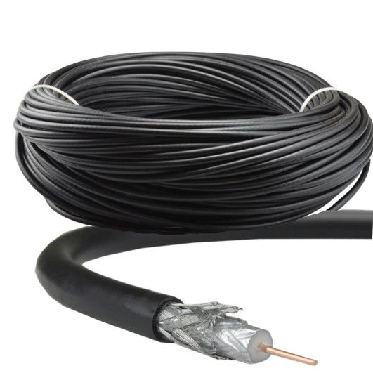 A tevê coaxial de RG6 RG7 RG213 RG11 RF RG58 cabografa a cor preta