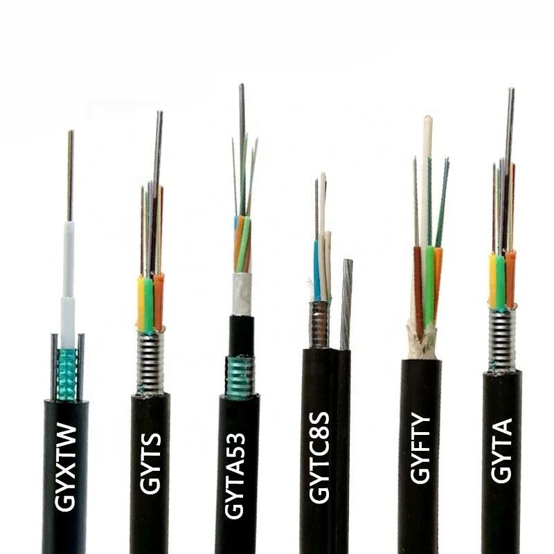 Cabo de fibra ótica GYXTW branco preto dos núcleos G652 do revestimento 12 de LZSH