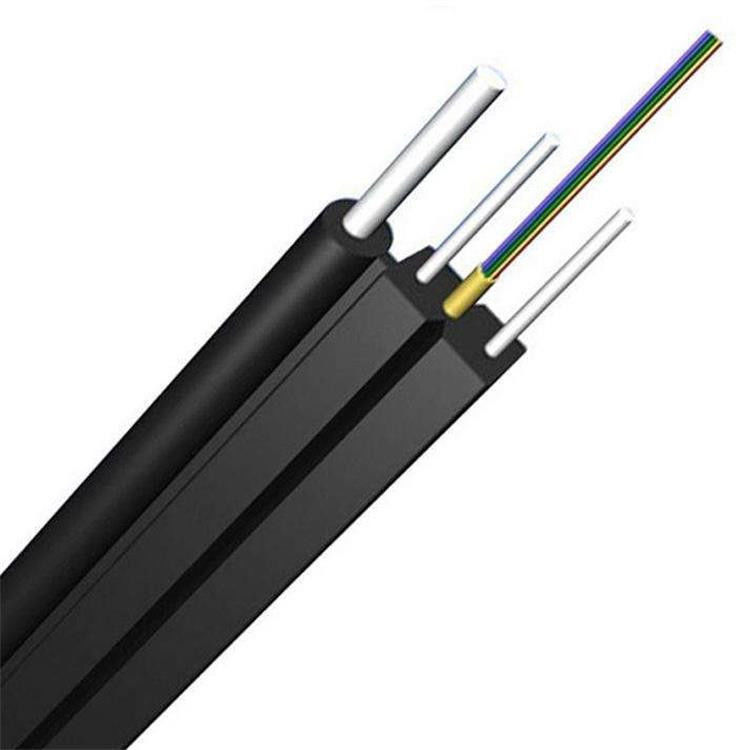 Cabo pendente FTTH GJYXCH da fibra ótica do fio de aço do apoio do auto de 2 núcleos