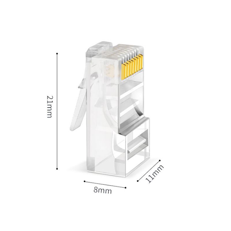 Homem UTP Toolless Unshielded Crystal Head Modular Plug do conector dos ethernet Cat5 Cat6 8P8C RJ45