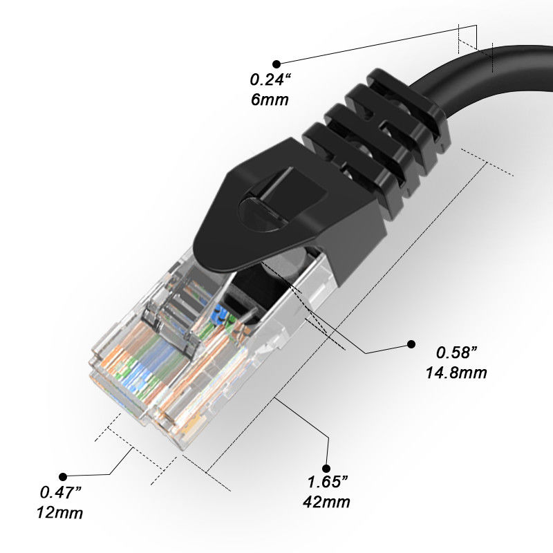Rede de cobre pura Lan Patch Cord de 1 gigabit RJ45 8 condutores