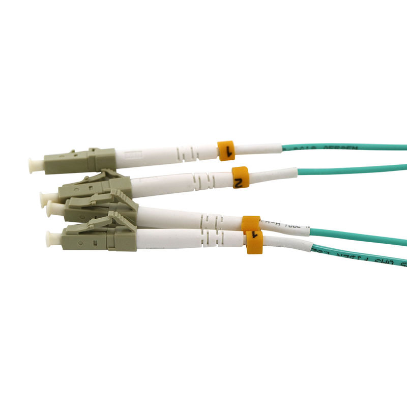 Cabo de remendo LSZH da fibra ótica do duplex de FTTH OM3 LC-LC-UPC 3mm 1m