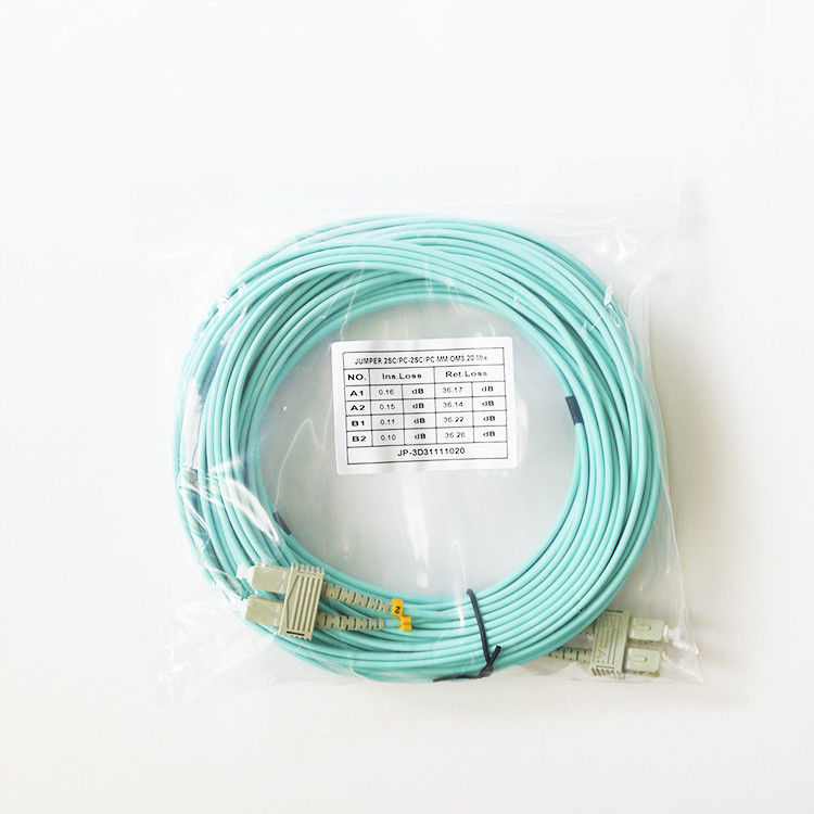 SC frente e verso/UPC milímetro OM3 cabo de remendo de fibra ótica de 2.0mm/de 3.0mm